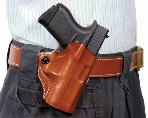 019TA3AZ0.jpg DESANTIS MINI SCABBARD HOLSTER - RH OWB LEATHER 380 SHLD EZ TAN