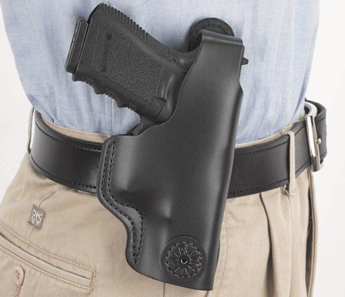 033bae1z0_inuse.jpg DESANTIS DUAL CARRY II HOLSTER - IWB/OWB FOR GLOCK 26/27 RH BLK