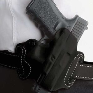 086BA9PZ0.jpg DESANTIS MINI SLIDE HOLSTER - OWB RH LEATHER S/A HELLCAT BLK