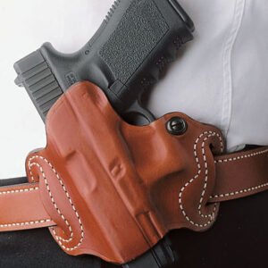 086TB8JZ0.jpg DESANTIS MINI SLIDE HOLSTER - OWB LH LEATHER SIG P365 TAN