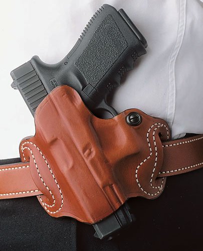 086TB8JZ0.jpg DESANTIS MINI SLIDE HOLSTER - OWB LH LEATHER SIG P365 TAN