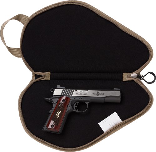 1423251211_OPEN.jpg BROWNING RANGE PRO PISTOL RUG - 11" VINTAGE TAN W/2MAG POCKETS