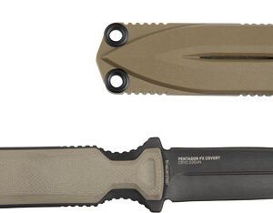 SOG KNIFE PENTAGON FX COVERT - 3.41" DBL EDGE BLADE FDE
