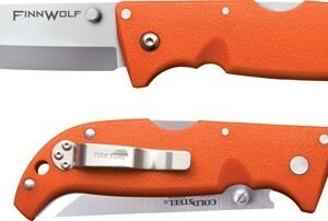 20NPJ.jpg COLD STEEL FINN WOLF 3.5" BLZ - ORANGE CLIP FOLDER W/TRI-AD LK
