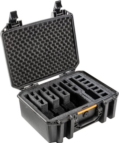 2504430001_OPEN.jpg PELICAN VAULT V300 LARGE- - 5 PISTOL CSE PRE CUT FOAM BLK
