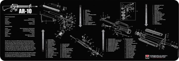 36AR10BK.jpg TEKMAT ARMORERS BENCH MAT - 12"X36" AR-10 BLACK