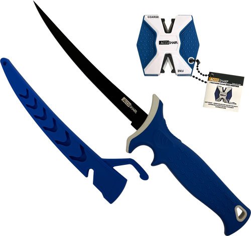 736C.jpg ACCUSHARP FILLET KNIFE W/ TWO- - STEP CARBIDE SHARPENER 6.5"