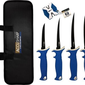737C.jpg ACCUSHARP 6-PIECE FILLET KNIFE - KIT W/SHARPENER & ZIP CASE