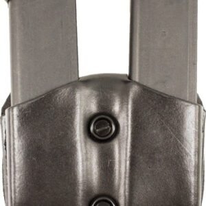 A01BJEEZ0.jpg DESANTIS DOUBLE MAG POUCH OWB - LEATHER SINGLE STACK 9/40 BLK