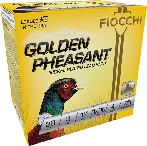 A203GP4.jpg FIOCCHI GOLDEN PHEASANT 20GA - 3" 1-1/4OZ #4 25RD 10BX/CS