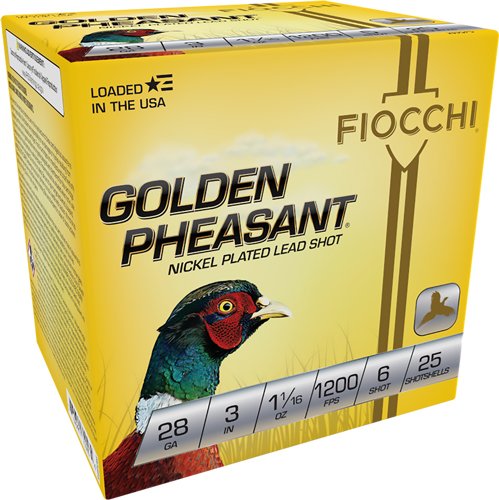A283GP6.jpg FIOCCHI GOLDEN PHEASANT 28GA - 3" 1-1/16OZ #6 25RD 10BX/CS