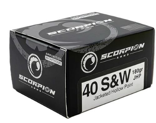 A40180JHPS20.jpg SCORPION 40 S&W - 180GR JHP 20RD 10BX/CS