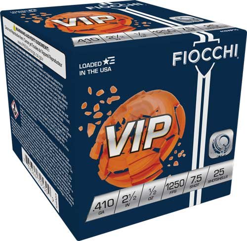 A410VIP75.jpg FIOCCHI VIP 410 2.5" 1/2OZ - #7.5 1250FPS 250RD CASE LOT