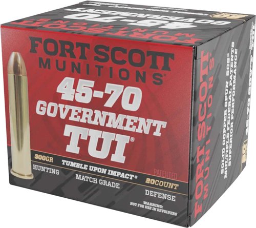 A4570300SCV1.jpg FORT SCOTT 45-70 GOV 300GR TUI - SOLID COPPER 20RD 10BX/CS