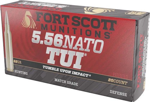 A556062SBV1.jpg FORT SCOTT 5.56X45 62GR TUI - SOLID COPPER 20RD 25BX/CS