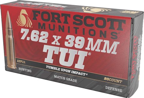 A762X39117SCV.jpg FORT SCOTT 7.62X39 117GR TUI - SOLID COPPER 20RD 10BX/CS