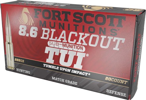 A86BLK285SCV2SS.jpg FORT SCOTT 8.6 BLACKOUT 285GR - TUI SOLID COPPER 20RD 10BX/C