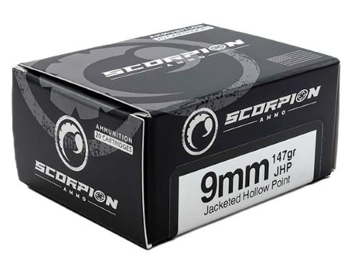 A9147JHPS20.jpg SCORPION 9MM LUGER - 147GR JHP 20RD 10BX/CS