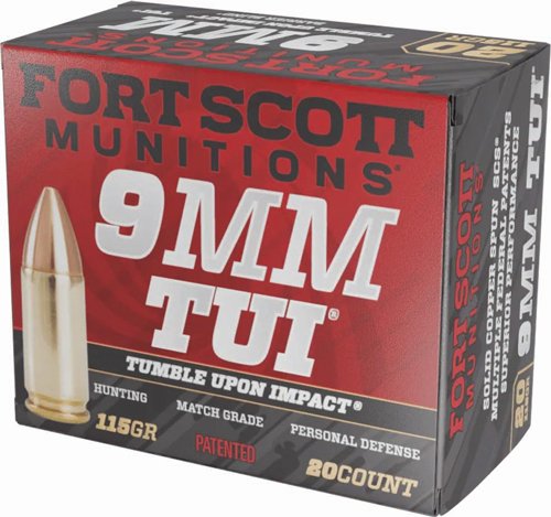 A9MM115SCV.jpg FORT SCOTT 9MM LUGER 115GR - TUI SOLID COPPER 20RD 25BX/CS