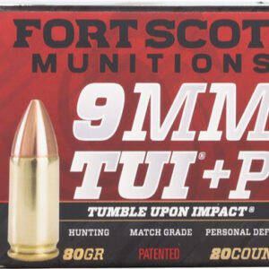 A9MMP080SCV_1.jpg FORT SCOTT 9MM LUGER +P 80GR - TUI SOLID COPPER 20RD 25BX/CS