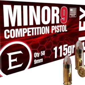 AELE09016K.jpg ELEY MINOR 9 COMPETITION 9MM - 115GR FMJ 50RD 20BX/CS