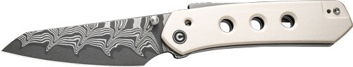 C22036DS1.jpg CIVIVI KNIFE VISION FG 3.54" - IVORY G-10/DAMASCUS BLADE