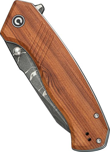 C23079DS1_CLOSED.jpg CIVIVI KNIFE PLACOID 3.67" - WOOD/DIMASCUS BLADE LINER LOCK
