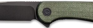 CIVIVI KNIFE ELEMENTUM 2.96" - GREEN MICARTA/BLACK D2 CLAM PK