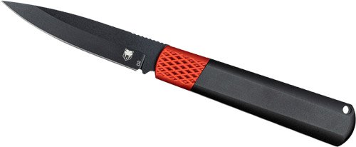 CTGHRBRB.jpg COBRATEC GIDEON HIDDEN RELEASE - 3" BLACK/RED ALUMINUM D2 BLADE
