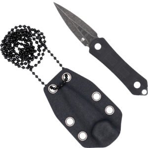 CTGRDDAG.jpg COBRATEC GUARDIAN NECK KNIFE - 1.99" D2 STONEWASH DAGGER W/SH