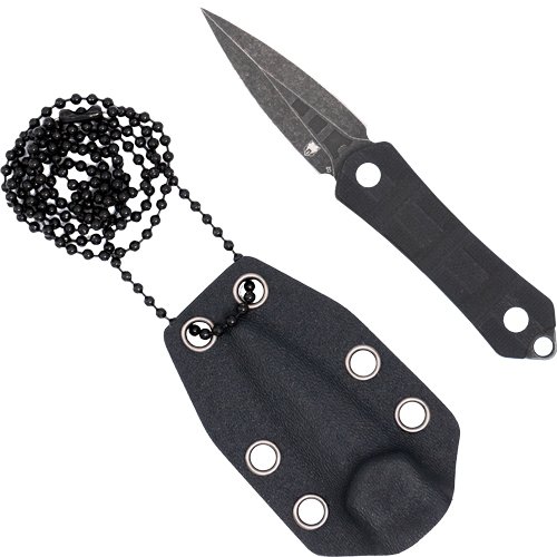 CTGRDDAG.jpg COBRATEC GUARDIAN NECK KNIFE - 1.99" D2 STONEWASH DAGGER W/SH