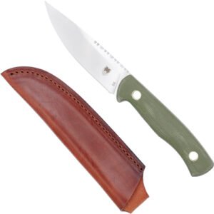 CTKMNODG.jpg COBRATEC KOONSMAN 4" FIXED BLD - OD GREEN D2 W/LEATHER SHEATH