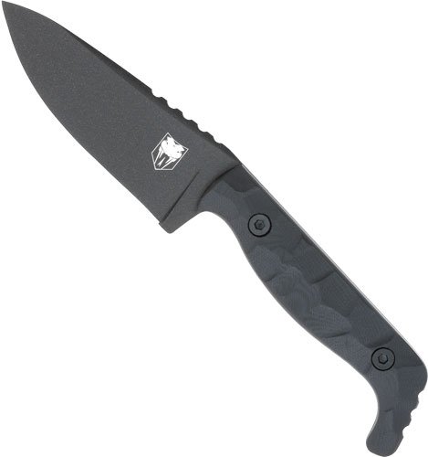 CTKPBLK.jpg COBRATEC KINGPIN 4" FIXED BLD - BLACK D2 STEEL W/KYDEX SHEATH