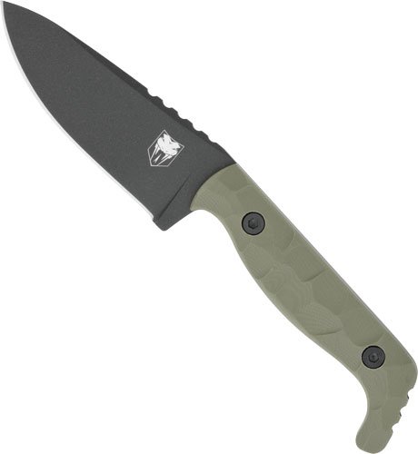 CTKPODG.jpg COBRATEC KINGPIN 4" FIXED BLD - OD GREEN D2 STEEL W/KDX SHEATH