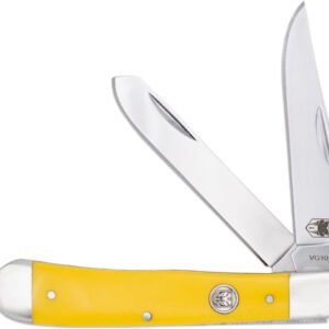 CTTDTRPDLNYEL.jpg COBRATEC TRAPPER TWO BLADE - G-10 YELLOW DELRIN/SS SLIP JNT