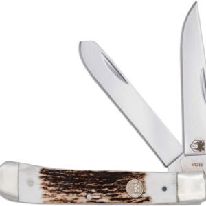 CTTDTRPSTAG.jpg COBRATEC TRAPPER TWO BLADE - G-10 STAG/SS SLIP JOINT