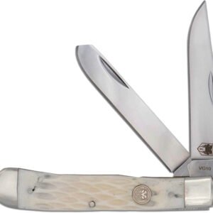 CTTDTRPWHTBN.jpg COBRATEC TRAPPER TWO BLADE - G-10 WHITE BONE SS SLIP JOINT