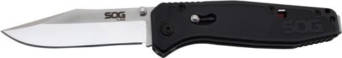 FLA1001CP.jpg SOG KNIFE FLARE SATIN POLISH - STRAIGHT EDGE 3.5" BLADE