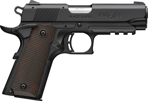 G051066490.jpg BROWNING 1911-22 22LR COMPACT - 3.58" MATTE BLACK/BROWN GRIPS