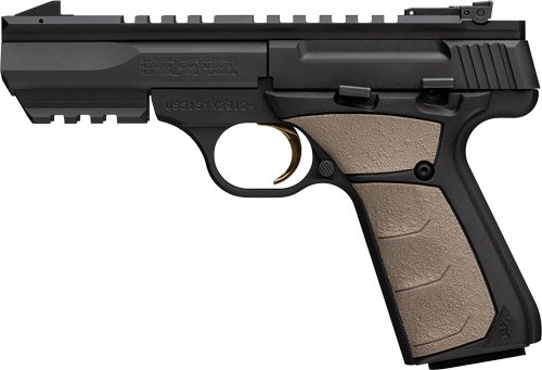 G051601490_LEFT.jpg BROWNING BUCK MARK BLACK LABEL - 22LR 4" BLACK/FDE W/PIC RAIL