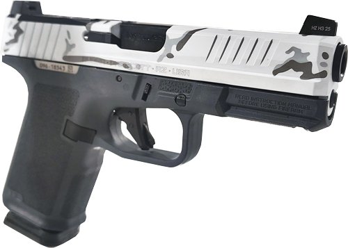 G19421_ANGLE.jpg RUGER RXM 9MM LUGER 4" ADJ - 15-SHOT WHITE CAMO SLIDE