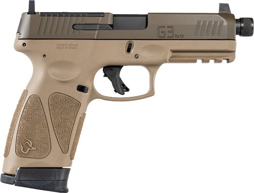G1G3P941TAC10.jpg TAURUS G3 9MM 10-SHOT OPTICS - READY 4.5" THREADED BBL FDE