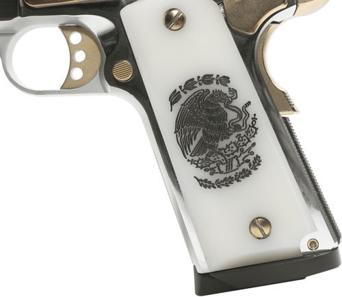 G391057_GRIP_1.jpg GIRSAN MC1911S LIBERADORE II - 45ACP CHROME/GOLD ENGRAVED 8RD
