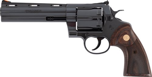 GANACONDABP6WTS_LEFT.jpg COLT ANACONDA 44MAG 6" 6RD - BLUED MEDALLION WOOD GRIPS