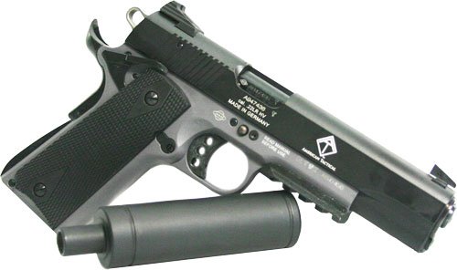 GERG1911ADOPGR.jpg GERMAN SPORT 1911 AD-OPS 22LR - 5" BLACK/GREY 10RD W/RAIL
