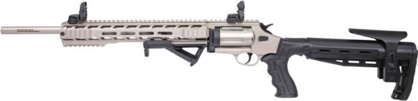 GIJ1000TSN_LEFT.jpg IVER JOHNSON 1000 410 3" 18.5" - REVOLVER SHOTGUN TACT. NICKEL