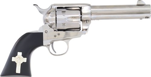 CIMARRON HOLY SMOKER 357MAG FS - 4.75" WHITE/SILVER CROSS BLACK