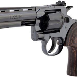 GPYTHONBP5WTS_ANGLE.jpg COLT PYTHON 357MAG 5" 6RD - BLUED WALNUT GOLD MEDALLION