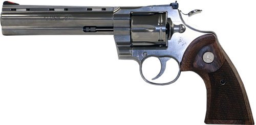 COLT PYTHON 357MAG 6" 6RD - STAINLESS WALNUT GRIPS