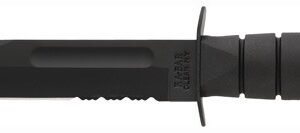 K1214.jpg KA-BAR FIGHTING/UTILITY KNIFE - 7" SERR W/PLASTIC SHEATH BLACK